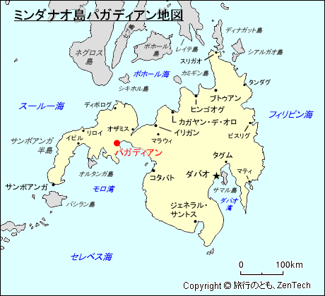 ミンダナオ島パガディアン地図