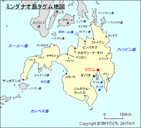 ミンダナオ島タグム地図