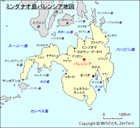 ミンダナオ島バレンシア地図