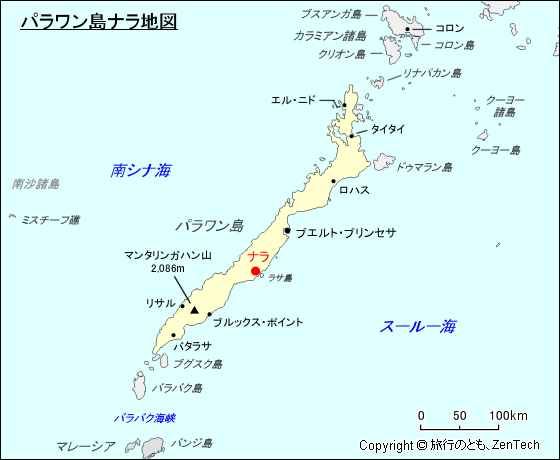 パラワン島ナラ地図