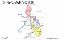 フィリピンの島々の地図