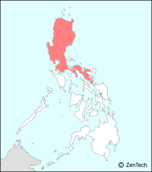 フィリピンにおけるルソン島の位置