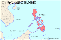 フィリピンと周辺国の地図