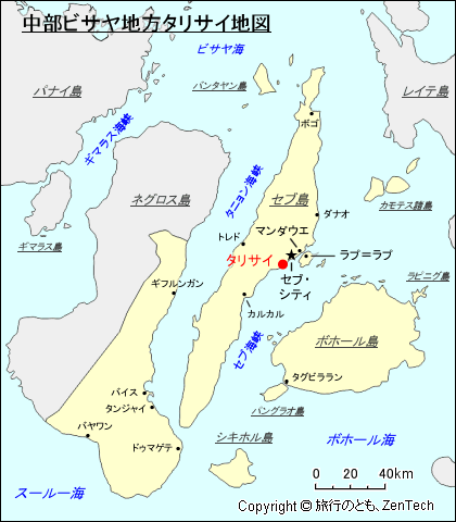 中部ビサヤ地方タリサイ地図