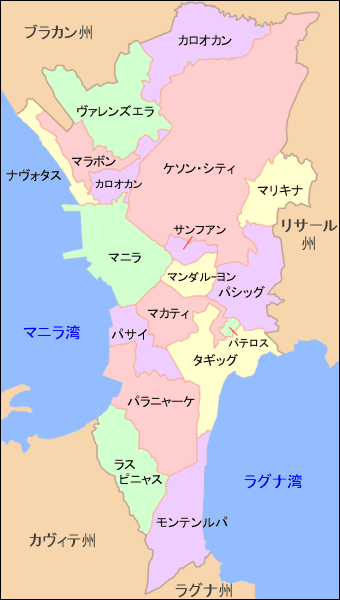 マニラ首都圏地図