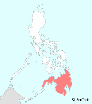 フィリピンにおけるミンダナオ島の位置