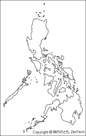 フィリピン白地図（中サイズ）