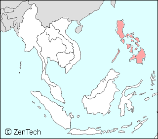 東南アジアにおけるフィリピン地図