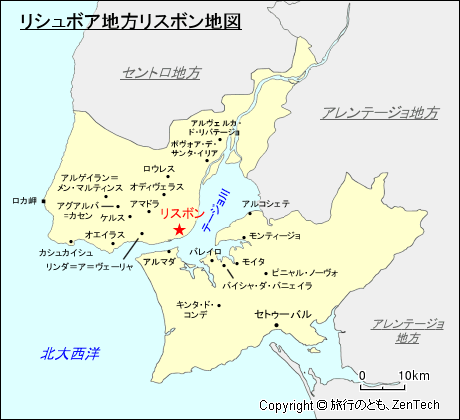 リシュボア地方リスボン地図