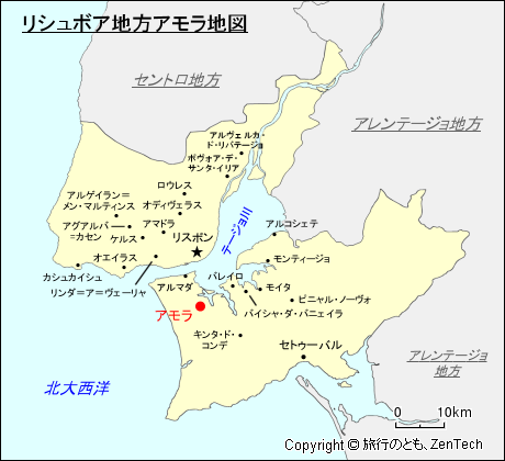 リシュボア地方アモラ地図