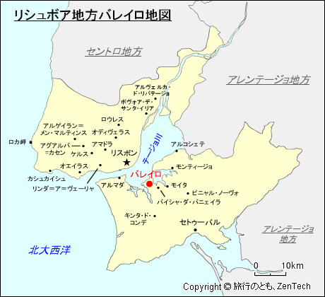 リシュボア地方バレイロ地図