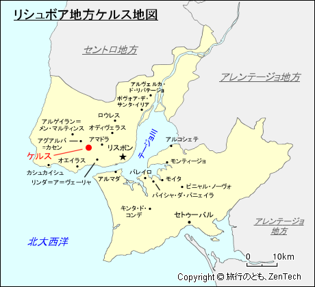 リシュボア地方ケルス地図