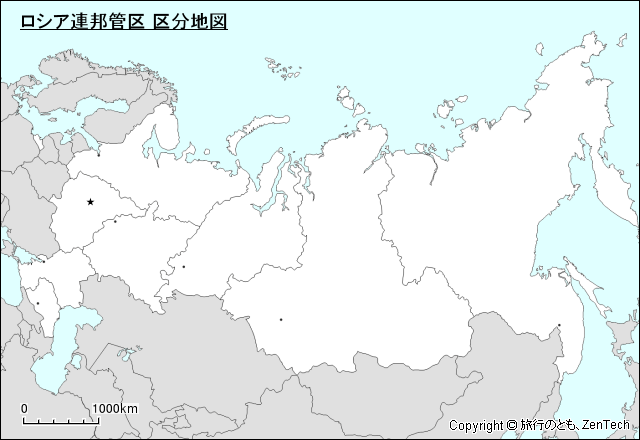 ロシア連邦管区 区分地図
