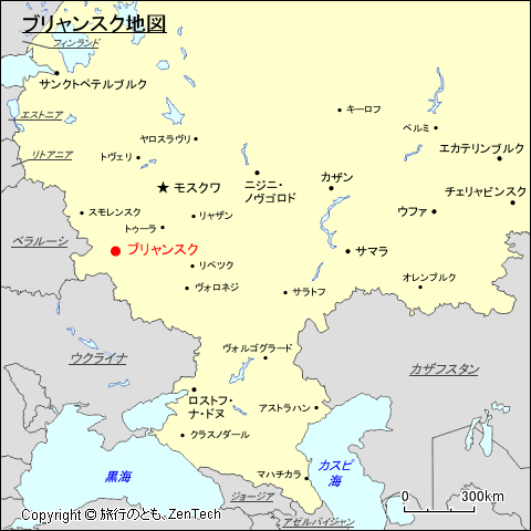 ヨーロッパ・ロシア地域ブリャンスク地図