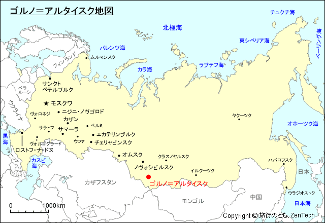 ゴルノ＝アルタイスク地図