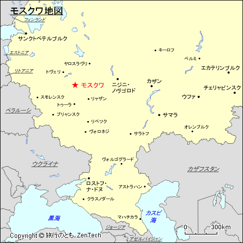 ヨーロッパ・ロシア地域モスクワ地図