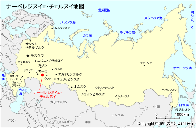 ナーベレジヌイェ・チェルヌイ地図