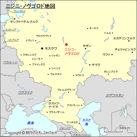 ヨーロッパ・ロシア地域ニジニ・ノヴゴロド地図