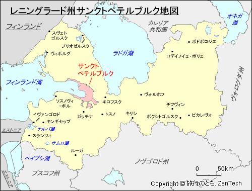 レニングラード州サンクトペテルブルク地図