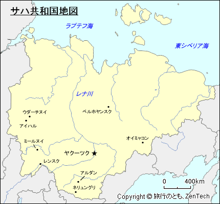 サハ共和国地図