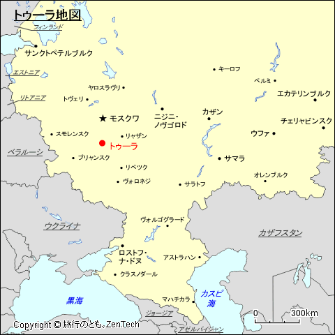 ヨーロッパ・ロシア地域トゥーラ地図
