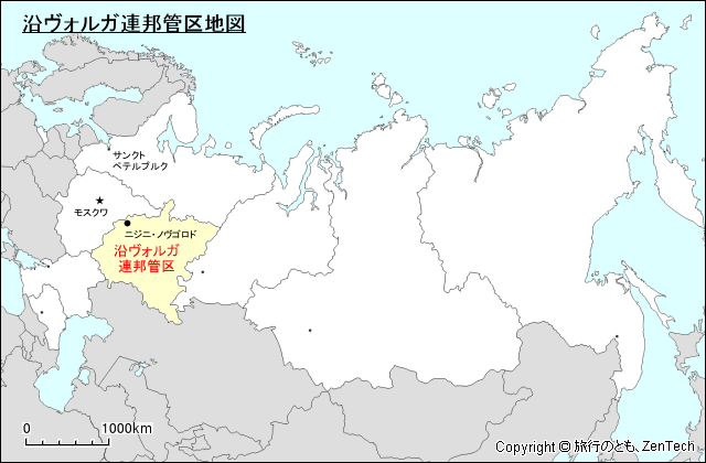 沿ヴォルガ連邦管区地図