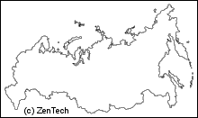国境と海岸線のみロシア白地図
