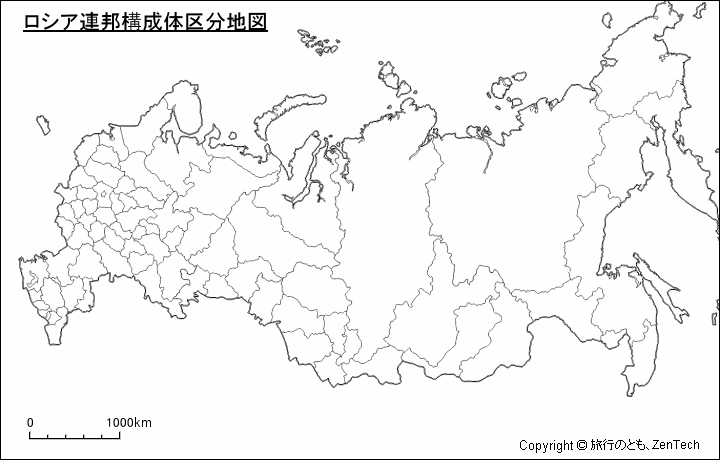ロシア連邦構成体区分地図