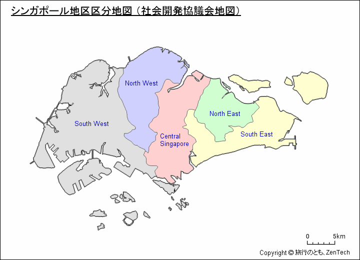 シンガポール地区区分地図