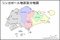 シンガポール地区区分地図