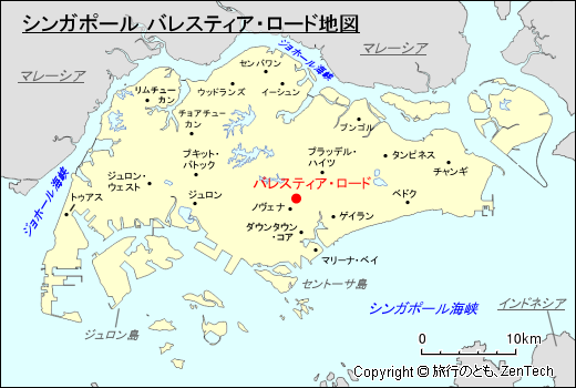 シンガポール バレスティア・ロード地図