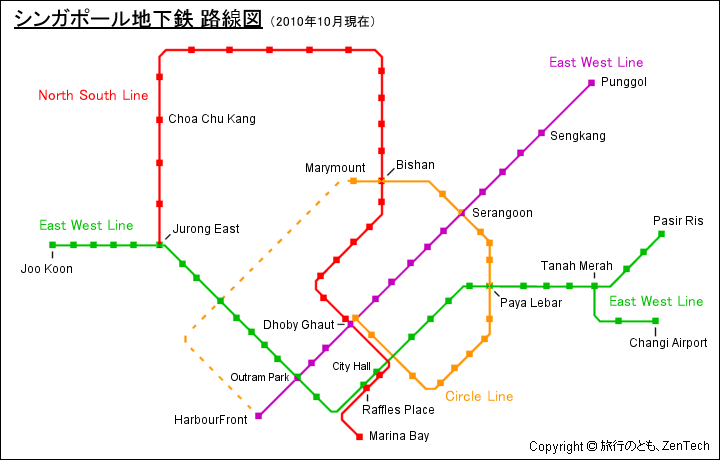 シンガポール地下鉄 路線図