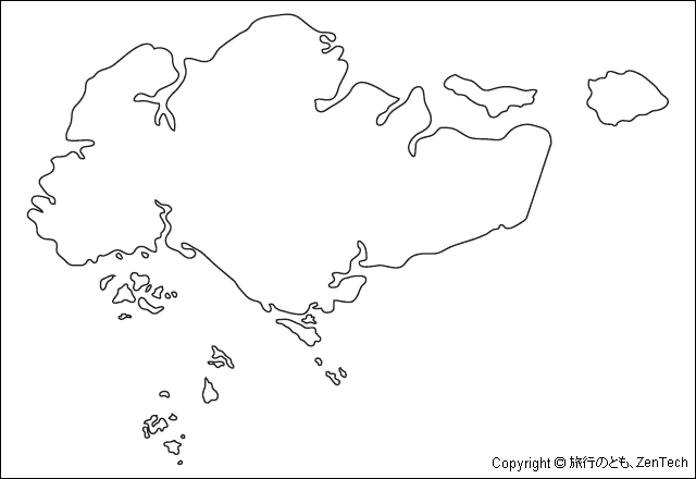 シンガポール白地図（大サイズ）