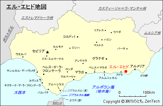 アンダルシア州エル・エヒド地図