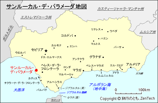 サンルーカル・デ・バラメーダ地図