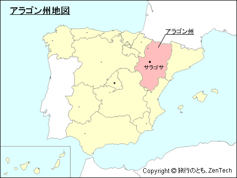 スペイン アラゴン州 地図 旅行のとも Zentech