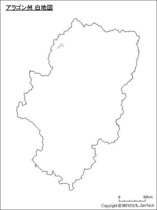 アラゴン州 白地図
