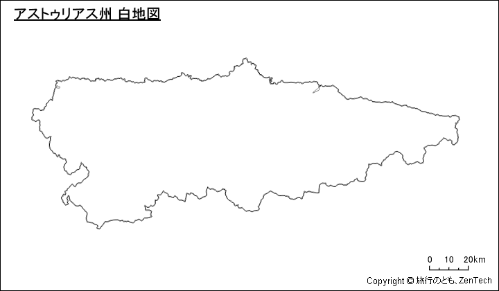 アストゥリアス州 白地図