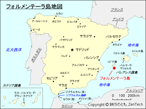 フォルメンテーラ島地図