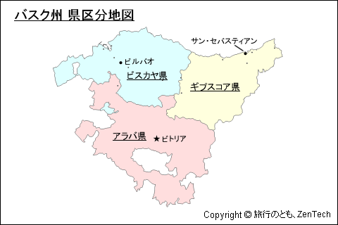 スペイン バスク州地図 旅行のとも Zentech