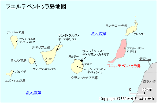 フエルテベントゥラ島地図