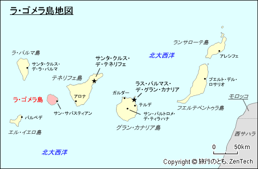 ラ・ゴメラ島地図