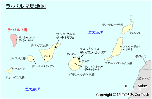 ラ・パルマ島地図