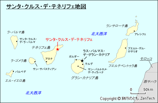 サンタ・クルス・デ・テネリフェ地図