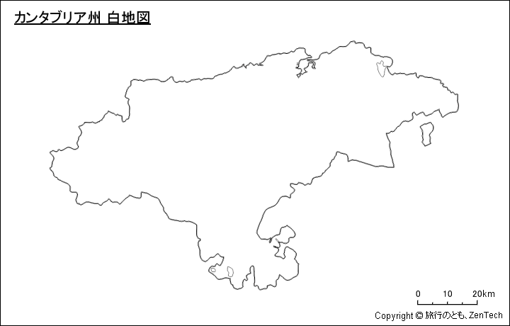 カンタブリア州 白地図