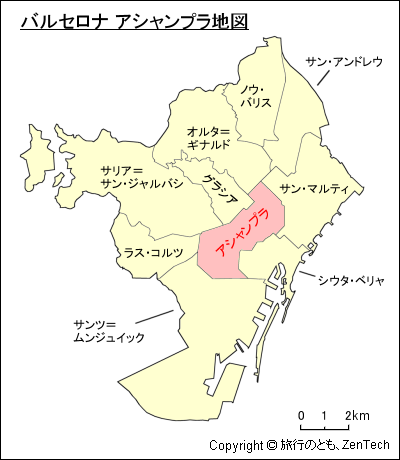 バルセロナ アシャンプラ地図