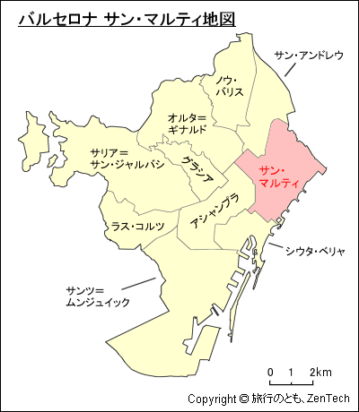 バルセロナ サン・マルティ地図