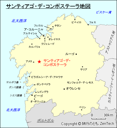 サンティアゴ・デ・コンポステーラ地図