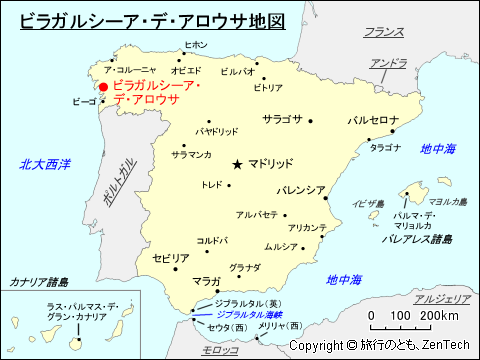 ビラガルシーア・デ・アロウサ地図