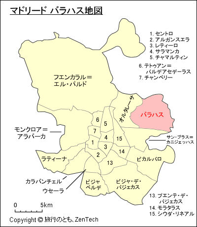 マドリード バラハス地図